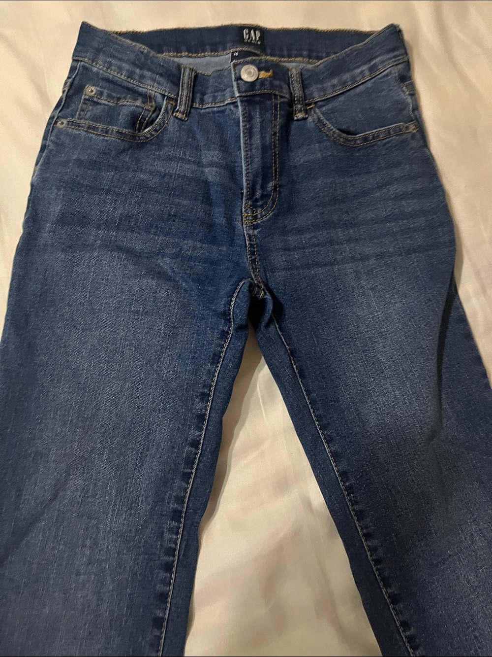 GAP Men’s Slim Straight Jeans in Dark Blue Denim